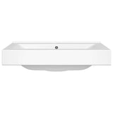 Rectangular Ceramic Basin Sink White with Faucet Hole 60x46 cm 140686