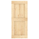 Sliding Door with Hardware Set 90x210 cm Solid Wood Pine 3203188