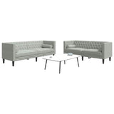 Living Room Couch 2 pcs Light Grey 194 x 74.5 x 70.5 cm Velvet 3385864