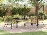Garden Dining Set 5 pcs Brown Poly Rattan 3380851
