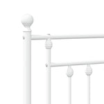 Metal Bed Frame without Mattress with Footboard White 180x200cm 353608