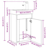 Bathroom Vanity Unit with Tap Grey Sonoma 40.5 x 22.5 x 62 cm 889526