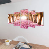 Canvas Wall Print Set Cherry Blossom 200 x 100 cm 241575