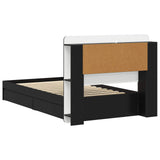 Bed Frame with Storage Black 90 x 190 cm Engineered Wood 3433624
