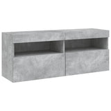 7 Piece TV Wall Cabinet Set with LED Lights Concrete Grey 3216781