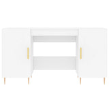 Desk White 140x50x75 cm Engineered Wood 829532
