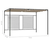 Gazebo with Retractable Roof 3x4x2.3 m Taupe 180 g/m 313624