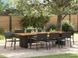 Garden Dining Set 9 pcs Black Poly Rattan 3365420