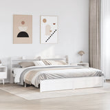 Bed Frame with Headboard without Mattress White 180x200 cm Super King 3306743