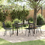 Garden Dining Set 5 pcs Black Powder-Coated Steel 3379200
