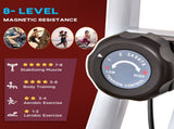 Folding Exercise Bike, Fitness Bicycle Indoor Trainer, 8-Level Magnetic Resistance Adjustable, with T3398P349153