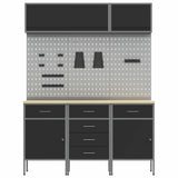 Work Cabinet Set with Drawer with Storage Manual 8 pcs Black 3321444