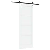 Sliding Door 78 x 211 cm Engineered Wood White and Black 3449961