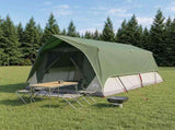 Tunnel Tent with Roof Green 10-Person Polyester and Steel 42028661