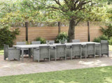 Garden Table Light Grey 400 x 100 x 73 cm Poly Rattan 3378531
