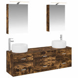 Bathroom Furniture Set 5 pcs Smoked Oak 3406995