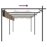 Pergola with Retractable Roof Taupe 589x292x230 cm 360121