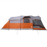 Family Tent Tunnel 8-Person Grey and Orange Waterproof 94787