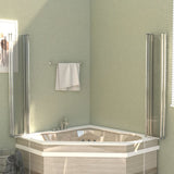 Bath Enclosure 120x140 cm Tempered Glass Transparent 146224