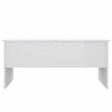 Coffee Table High Gloss White 102x50,5x46,5 cm Engineered Wood 809725