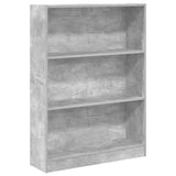 Bookcase Concrete Grey 80x24x109 cm Engineered Wood 857838