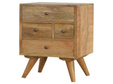 Solid Wood Wall Mounted Rounded Bedside, 1 Drawer, Light Brown B2743P402969