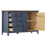Sideboard Hill Grey 130x40x80 cm Solid Pine Wood 288933