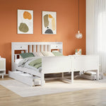 ZNTS Bookcase Bed without Mattress White 180x200 cm Super King Solid Wood Pine 3308913