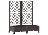 Garden Planter with Trellis&Wheels Brown 80 x 40 x 131.5 cm PP 3422964