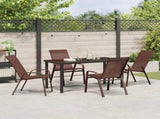 Garden Dining Set 5 pcs Brown and Black Powder-coated Steel 3379130