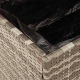 Garden Storage Box Black 80x40x48 cm Poly Rattan Acacia Wood 366282