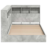 Bookcase Bed Concrete Grey 75 x 190 cm Engineered wood 3335756