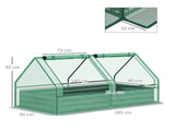 Metal Planter Box with Cover, Raised Garden Bed with Greenhouse, for Herbs and Vegetables, Green and T3398P311643