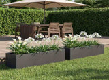 Garden Planter 2 pcs Black 80 x 20 x 20 cm Cold-rolled Steel 8005163