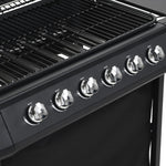 Gas BBQ Grill with 6 Cooking Zones Steel Black 44282