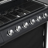 Gas BBQ Grill with 6 Cooking Zones Steel Black 44282