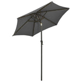 Garden Parasol with LED Lights Anthracite 200x211 cm Aluminium 313559
