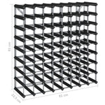 ZNTS Wine Rack for 72 Bottles Black Solid Pine Wood 325916