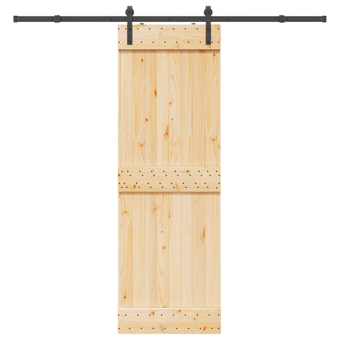 Sliding Door with Hardware Set 70x210 cm Solid Wood Pine 3332658