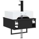 Wall-Mounted Wash Basin Black 40 x 41 x 39 cm Engineered Wood 890199