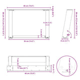 Coffee Table Legs U-Shaped 2 pcs Black 40x cm Steel 4012740