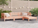 Garden Sofa 3-Seater with Footstool Solid Wood Douglas 838059