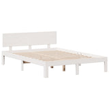 Bookcase Bed without Mattress White 140x190cm Solid Wood Pine 3322685