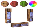TV Wall Unit Wall-mounted 6 pcs Old Wood Engineered Wood 3402932