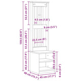 ZNTS Hall Tree SANDENS 45x40x159.5 cm Solid Wood Pine 4010479