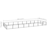 Dog Kennel Black 24 m Steel 3082132