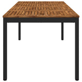Garden Dinner Table Natural and Black 147 x 88.5 x 75 cm 901322