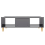 Coffee Table High Gloss Grey 103.5x60x35 cm Engineered Wood 806021