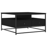 ZNTS Coffee Table Black 80x80x45 cm Engineered Wood 835289