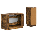 2 Piece Bathroom Cabinet Set HOORN Smoked Oak Engineered Wood 3417716